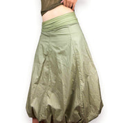 Y2K Army Green Parachute Skirt (S)