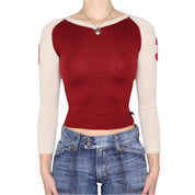 Y2K Sporty Red Sweater (XS)