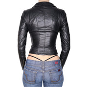 Y2K Sexy Fitted Black Italian Leather Jacket (XXS)