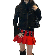 Vintage Black Suede Military Jacket (S)