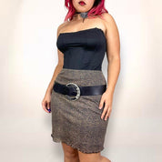 90s Mesh Leopard Skirt (S/M)