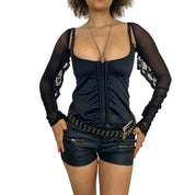 Vintage Mesh Black Lace Bolero Shrug (S)