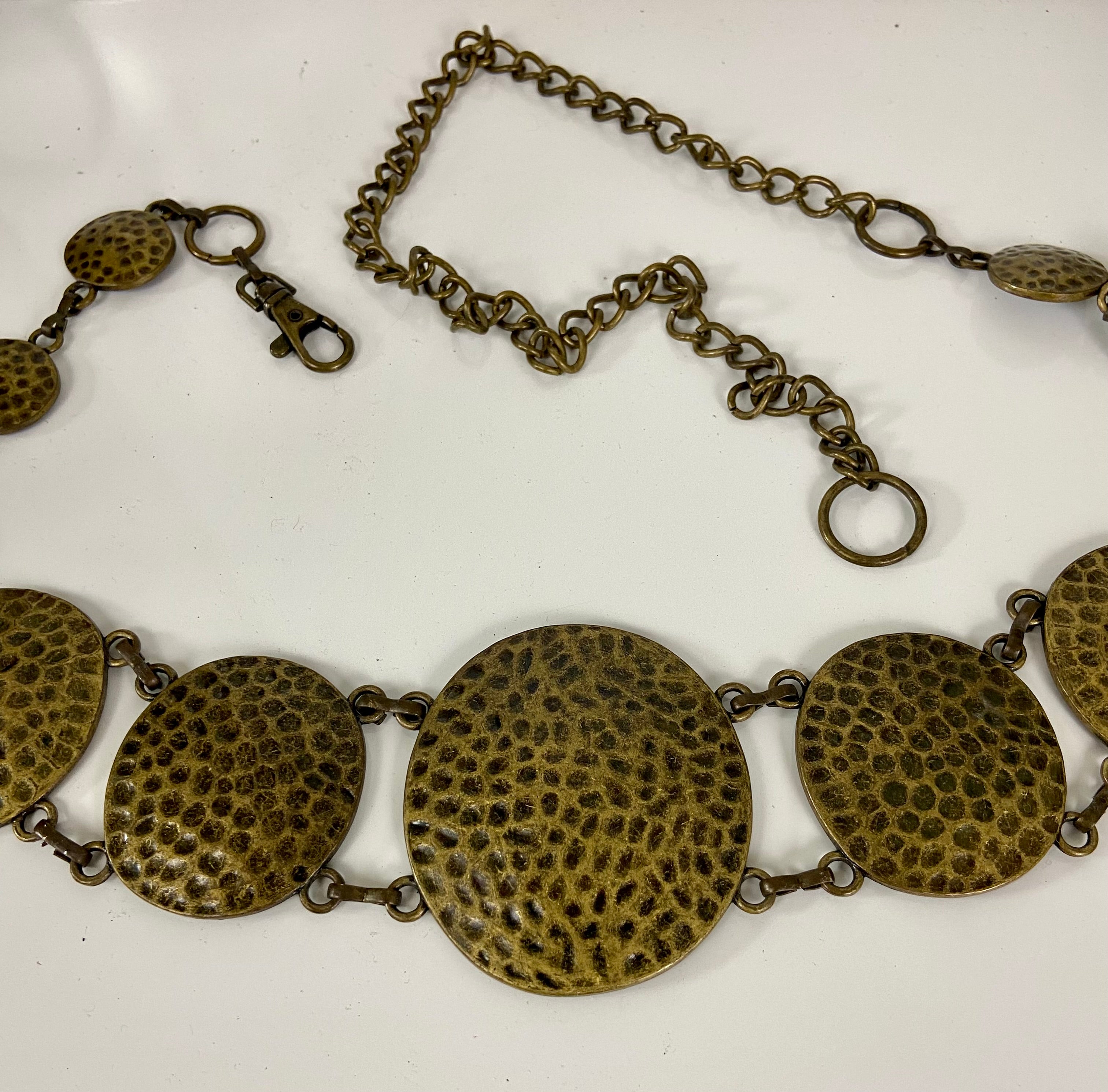 Bronze hammered circle belt