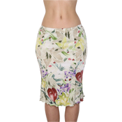 Y2K Italian Watercolor Midi Skirt (S)