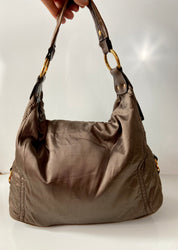 TOD'S bronze shimmering nylon bag