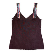 Crochet silk beaded tank (S)