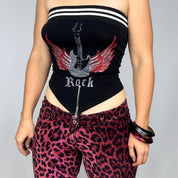 Y2K “Rock” Zipper Detail Tube Top (S)