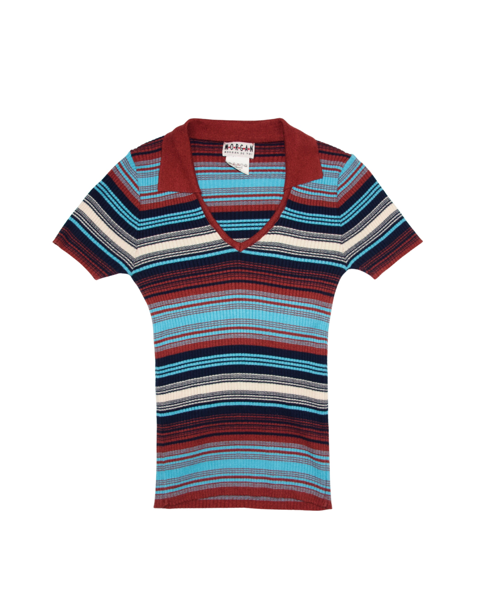 Y2K Morgan de Toi Ribbed Knit Top (S)
