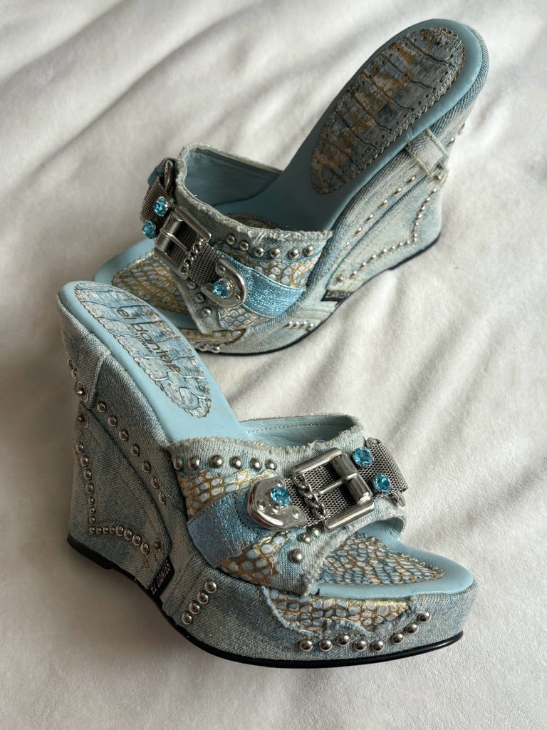 2000s El Dante's Couture Rockstar Wedges (5.5-6)