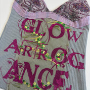 Italian Graphic Sequin Mixed Media Tank Top (XS/S)