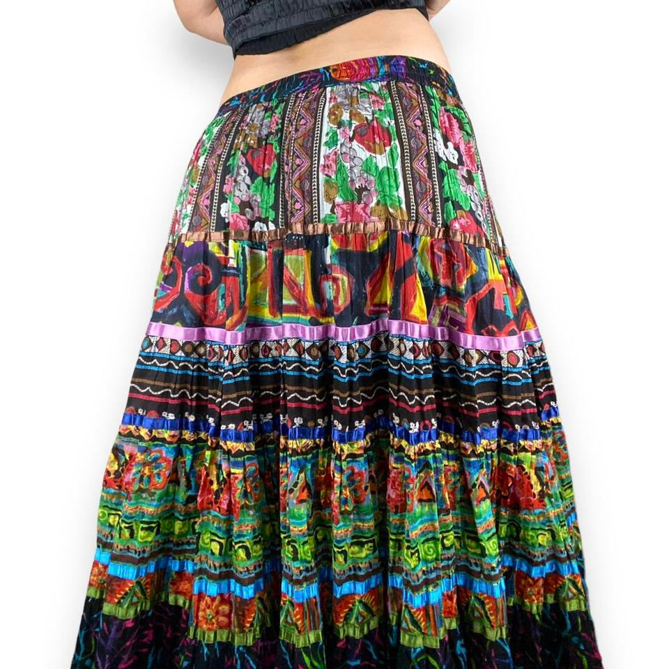 Vintage Bohemian Maxi Skirt (L)