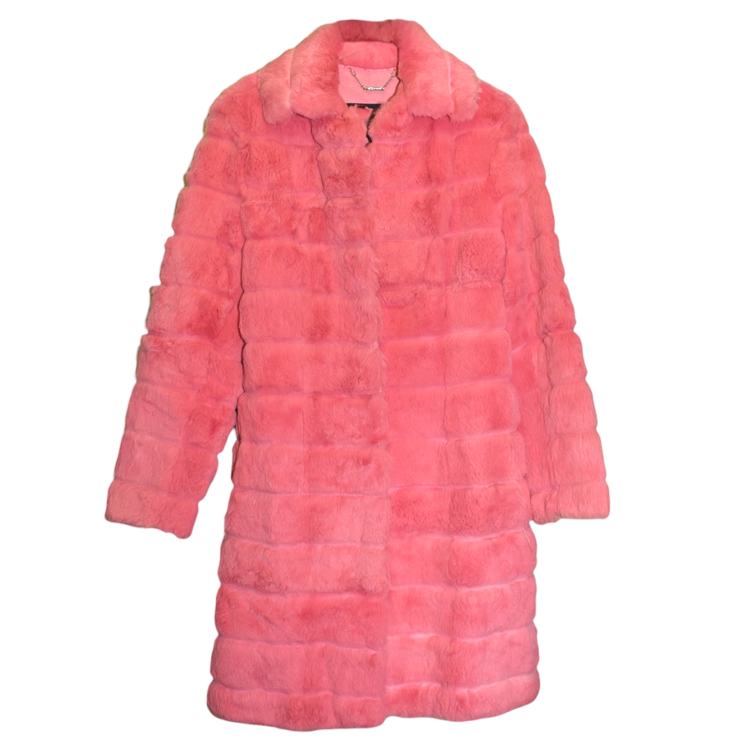 Pink Genuine Rabbit Fur Wilson’s Leather Jacket (M)