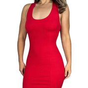 Vintage Red Hot Cotton Midi Dress (M)