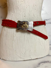 Justin red leather belt