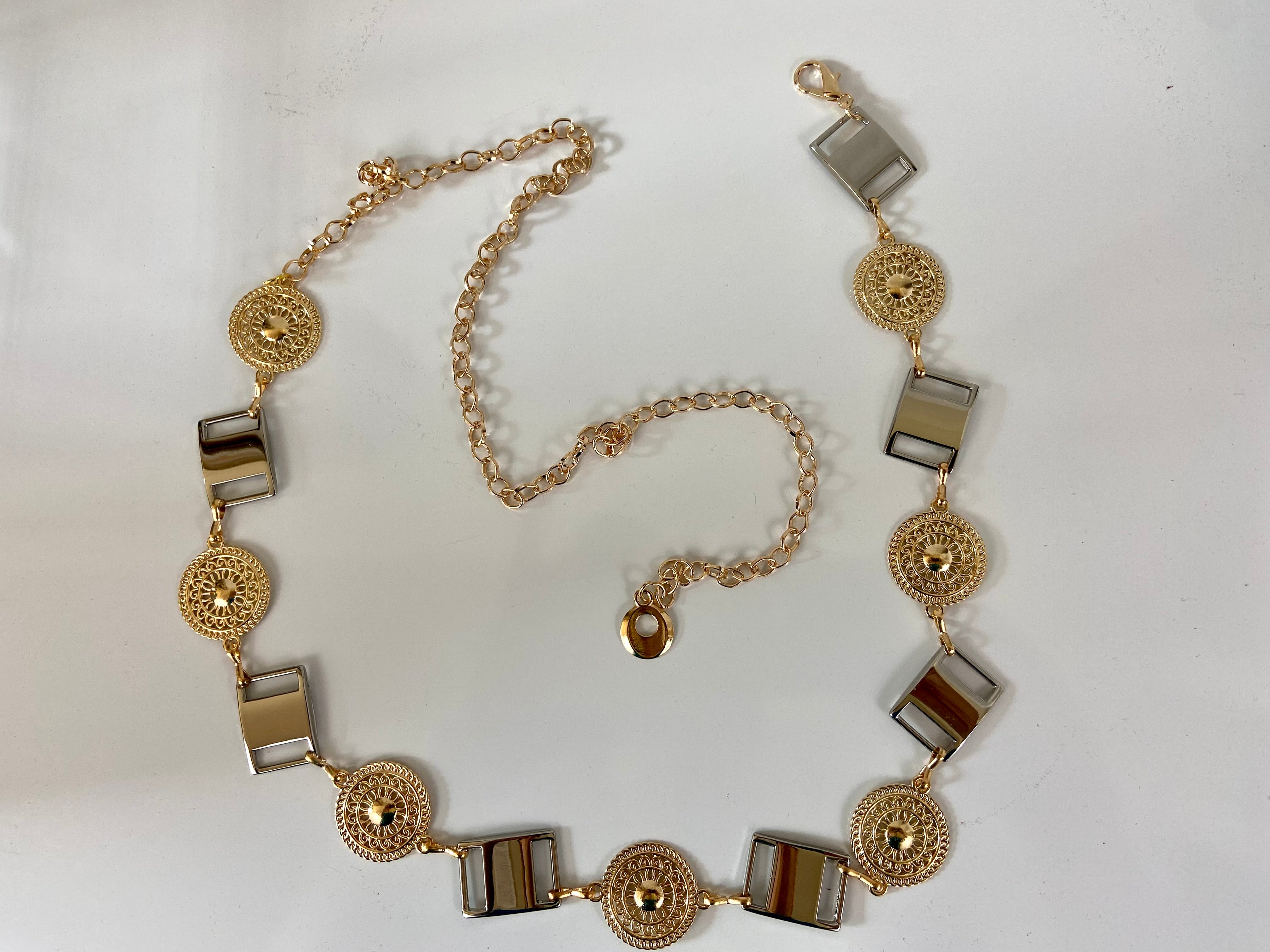 Silver gold tone belt