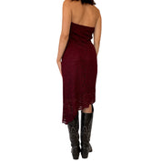 Y2K Burgundy Lacy Dress (M)