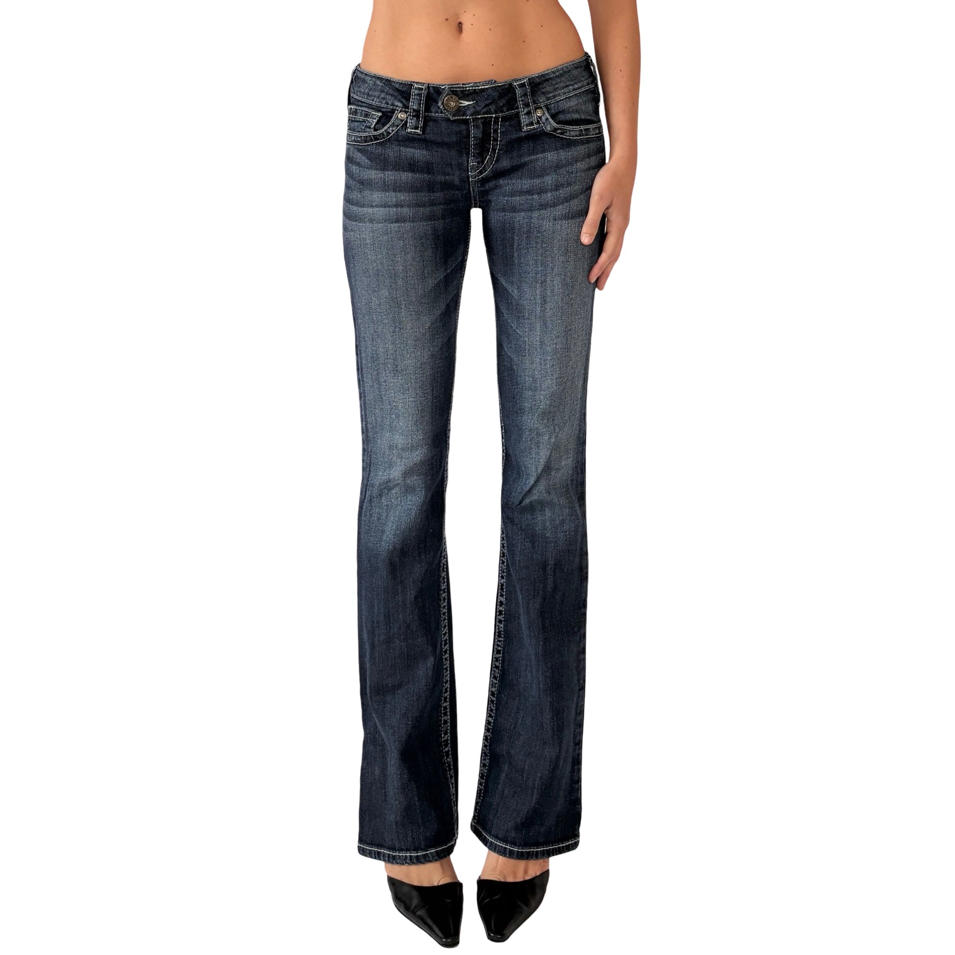 Y2K Silver Jeans (XS)