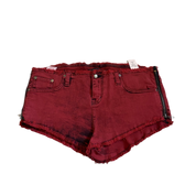 Red Zip Crucifix Hot Pants (M)