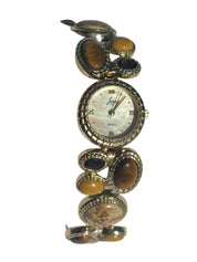 2000s golden stone & pearl watch