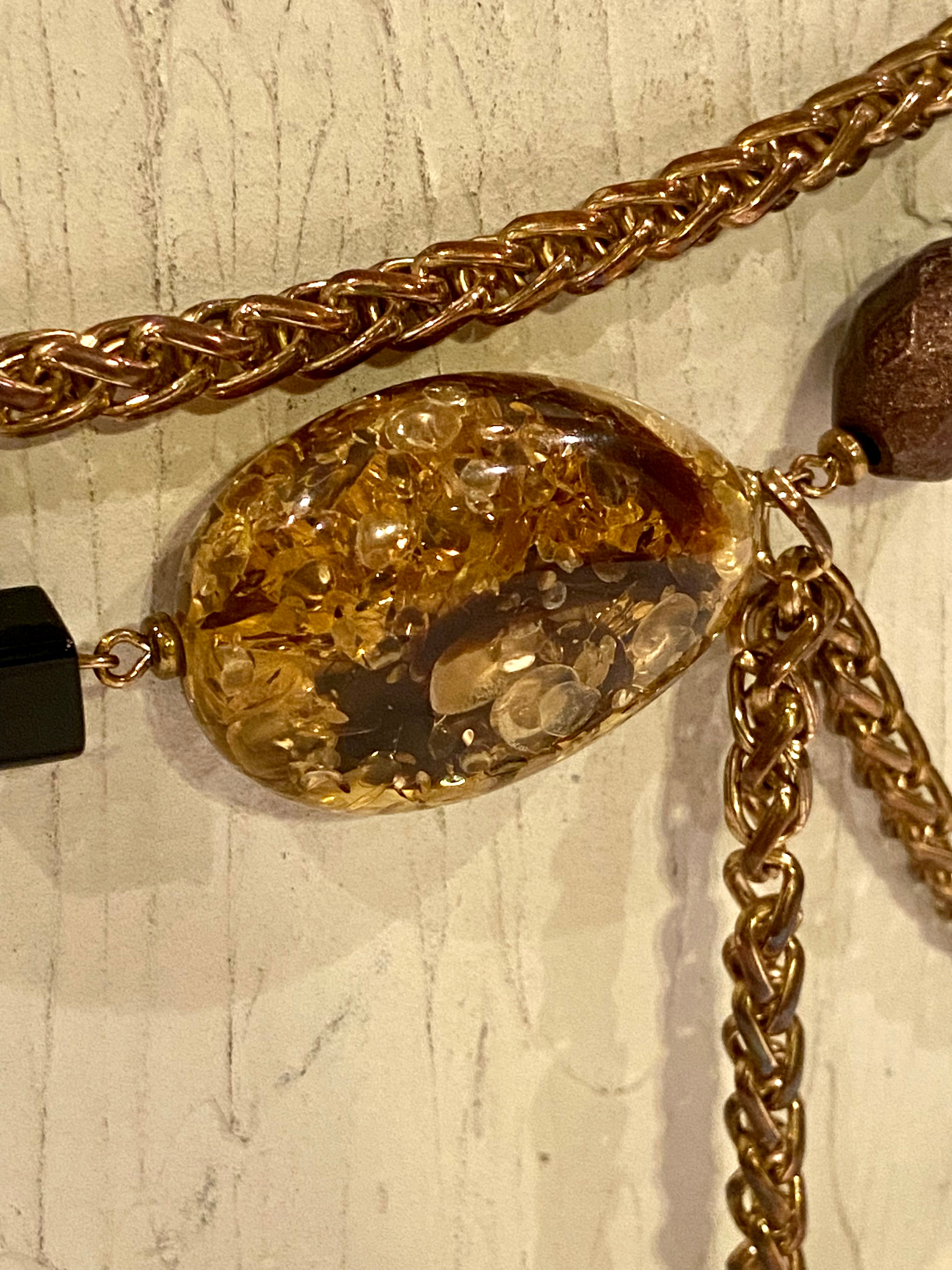 Metallic tone &  beads belt