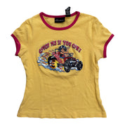 Y2K graphic glitter print baby tee (S/M)