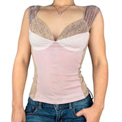 Italian Vintage Blush Bustier Top (M)