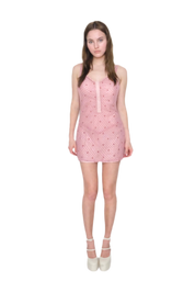 Veiled Apricot Mini Dress (S)
