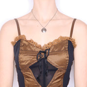 Y2K Italian Brown Lace Cami (M)