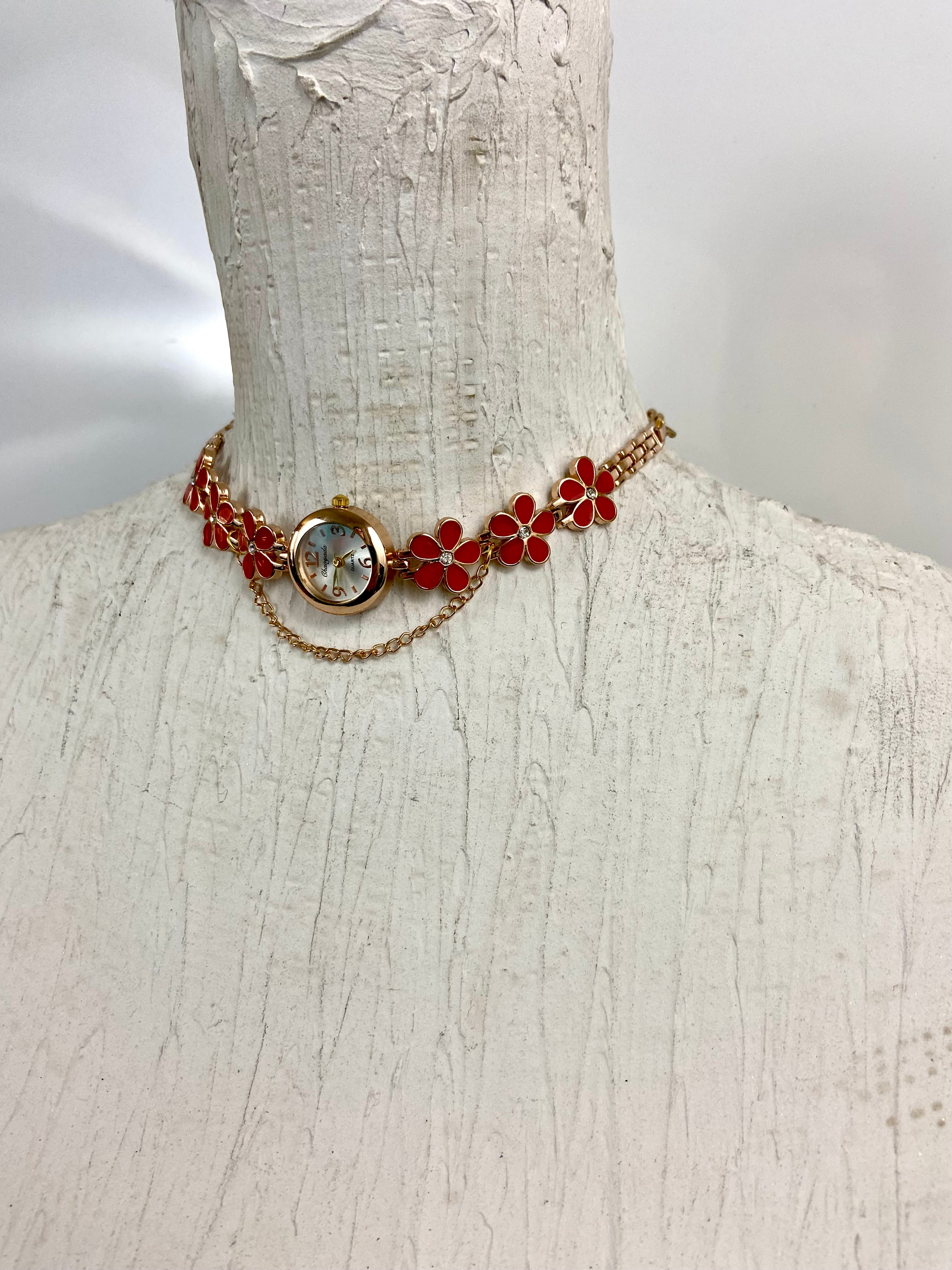 Flowers 🌺 watch choker with