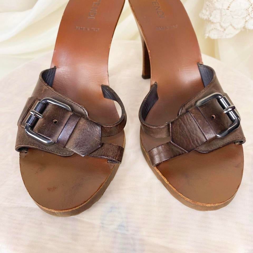 Fendi 2000s Buckle Mules (8.5)