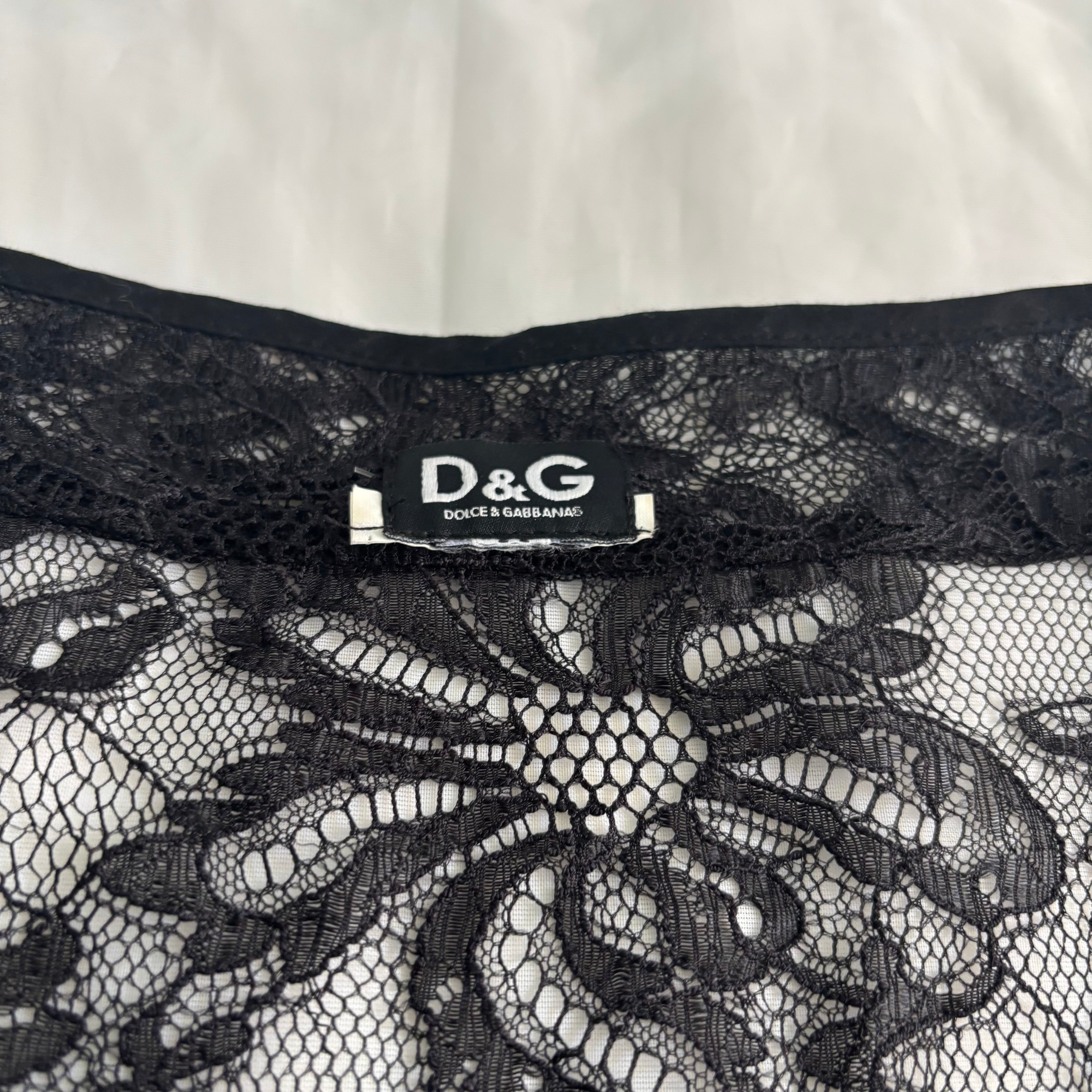D&G Sheer Lace Ribbon Top (M)