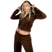 DKNY Chocolate Velour Tracksuit (S/M)