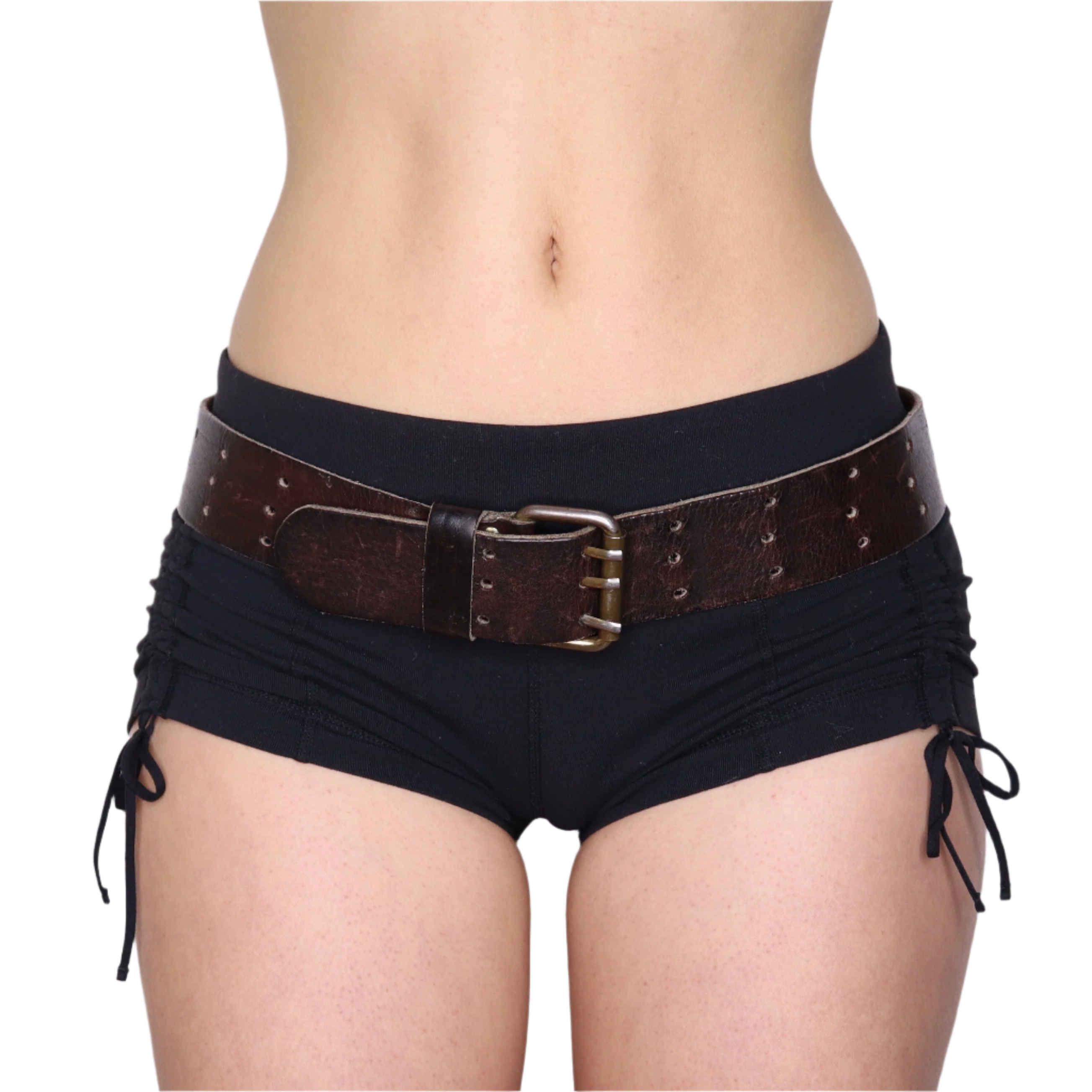 Y2K Brown Leather Belt (S/M)