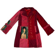 Euro Art Graphic Patchwork Trenchcoat (M)