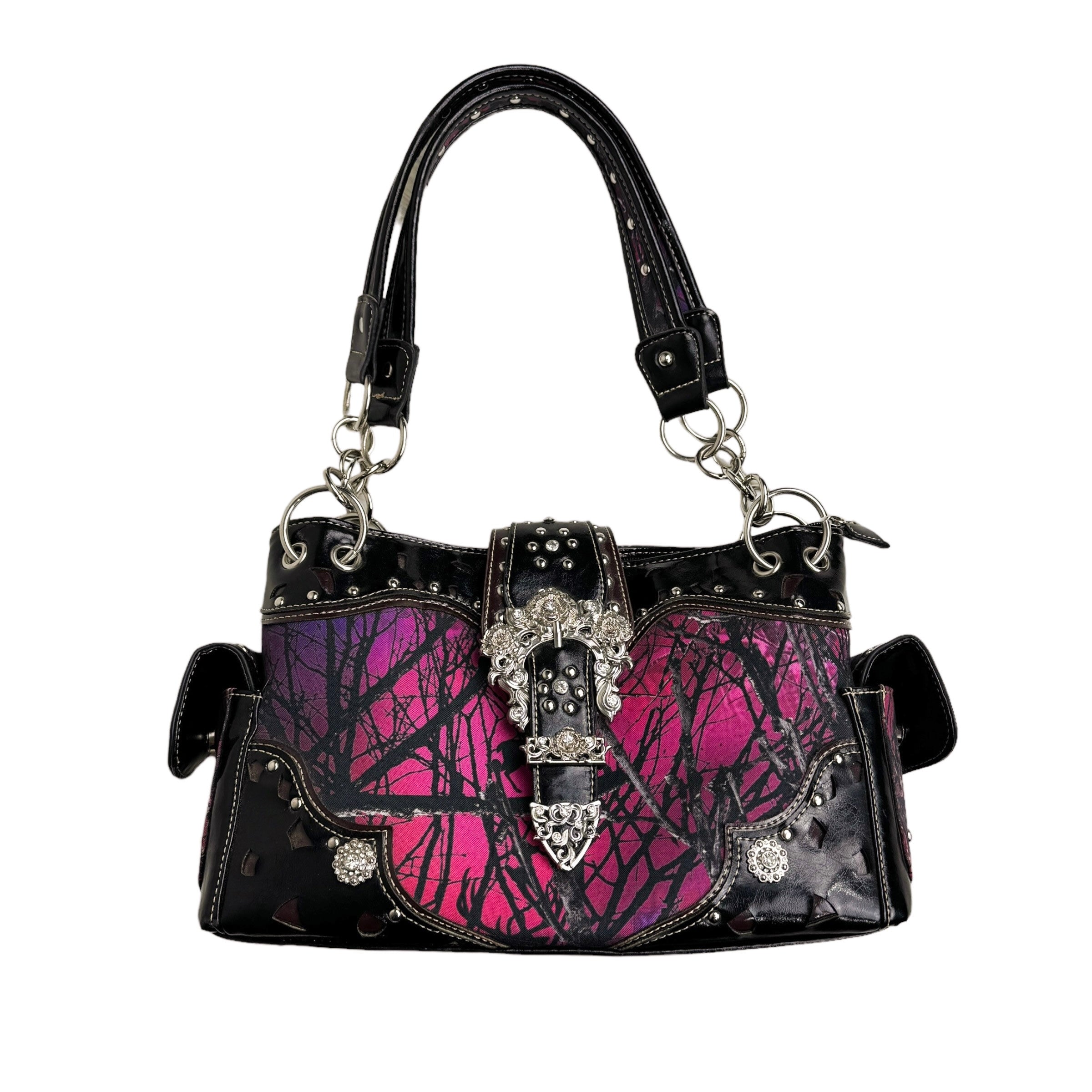 Y2K Pink Camo Buckle Bag