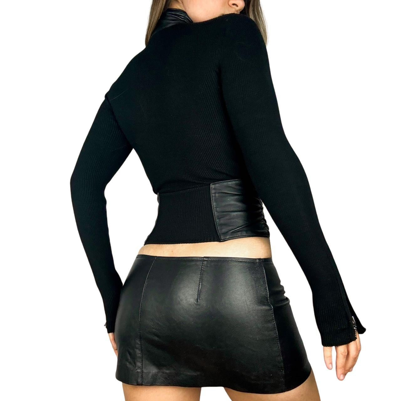 Bebe Silk Knit Double Zip Jacket (XS)