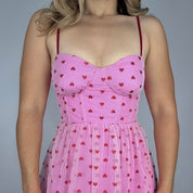 Betsey Johnson Heart Print Midi Dress (S)