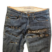 One of One Distressed Punk Low Rise Jeans (XS)