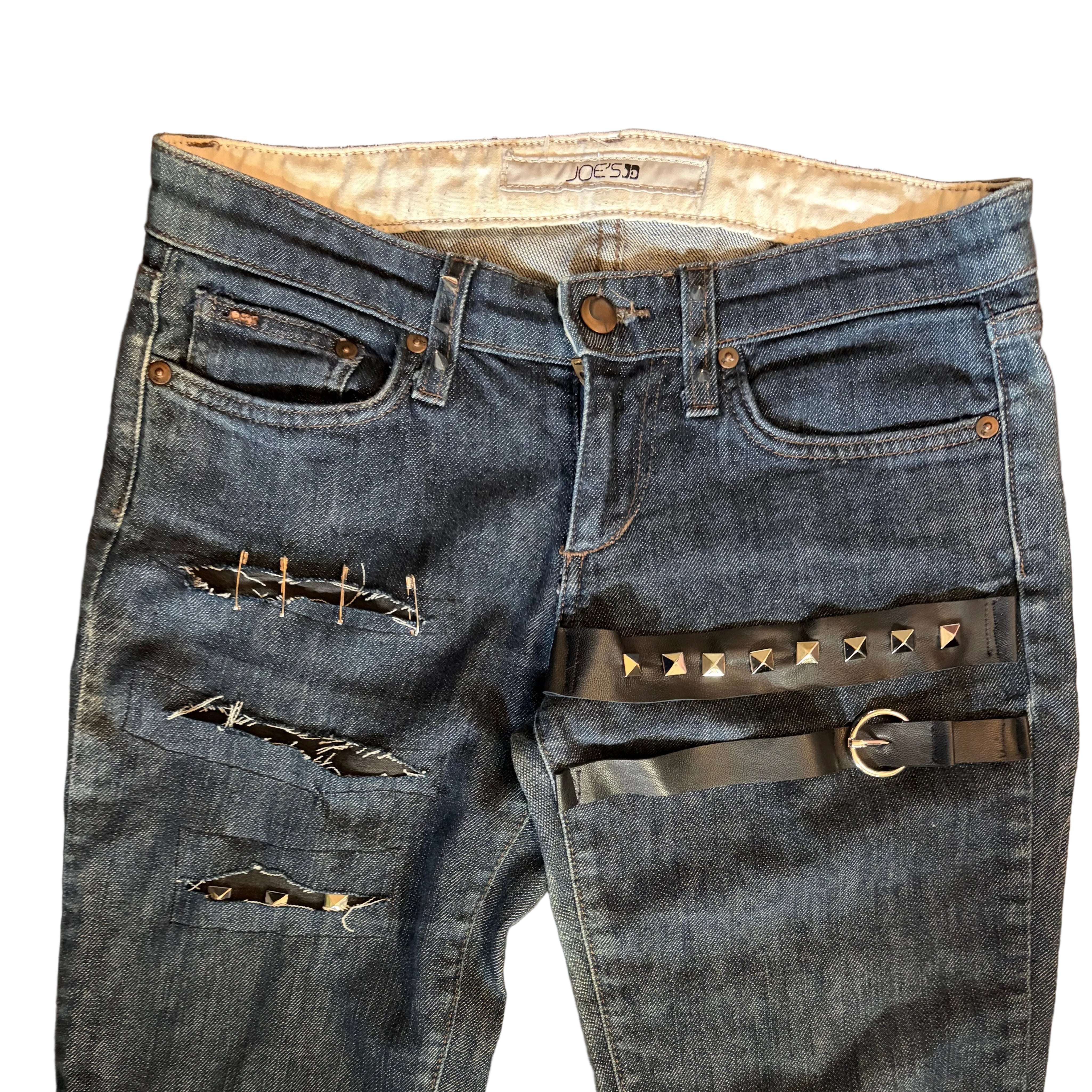 One of One Distressed Punk Low Rise Jeans (XS)