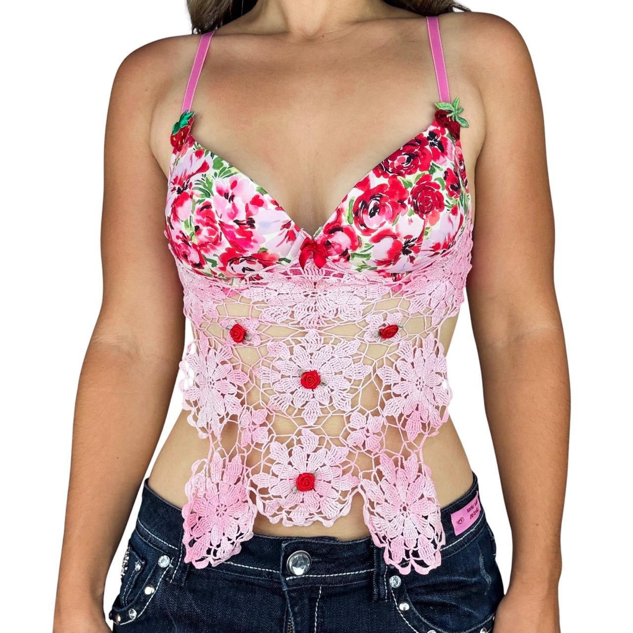 Fruity Floral Doily Top (S)