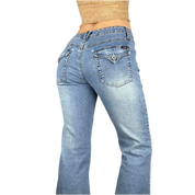 Y2K Angels Low Rise Flare Jeans (M)