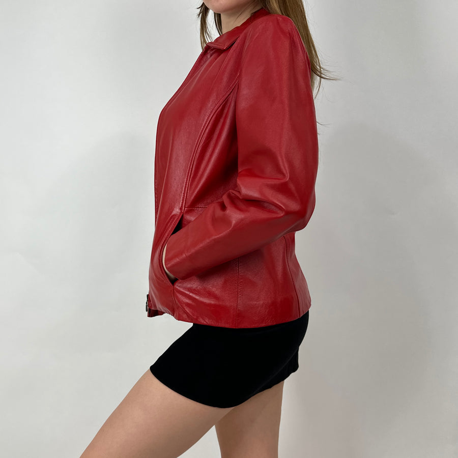 Leather jacket cherry outlet colour