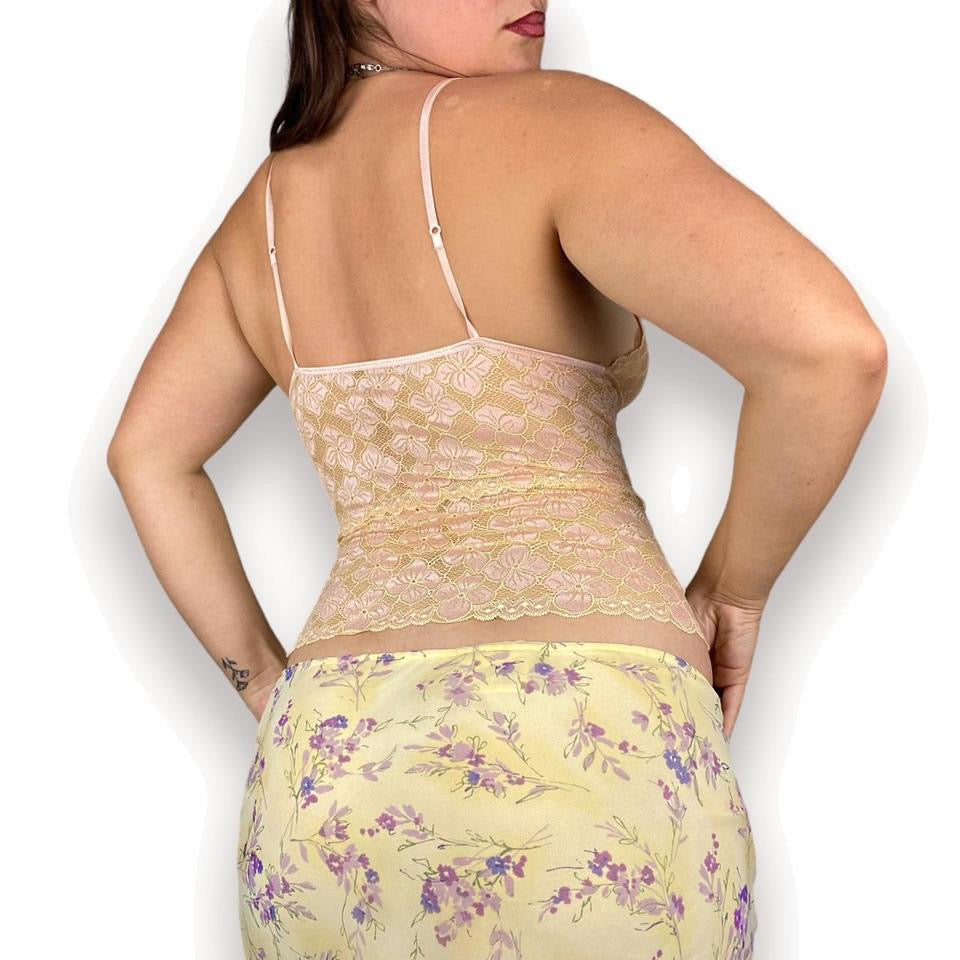 2000s Buttercream Lace Cami (S)