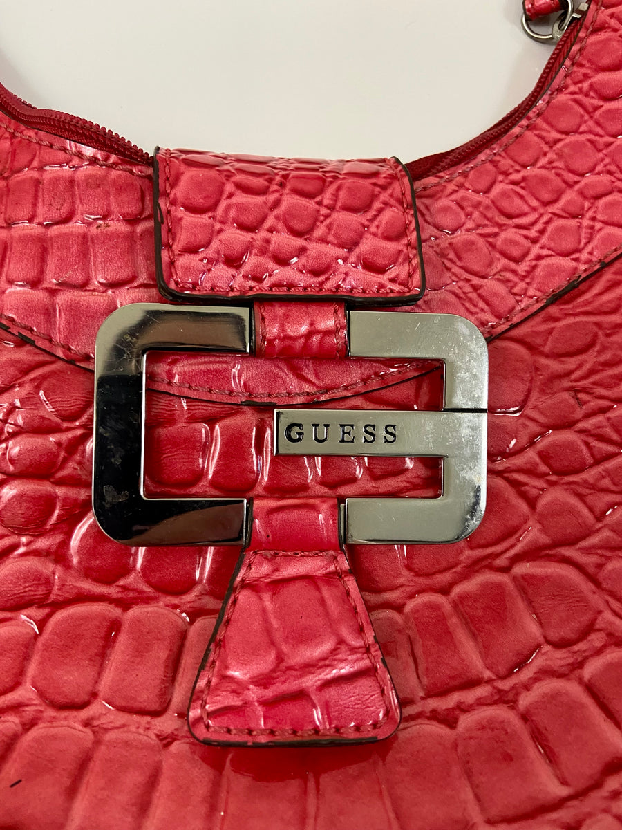 Handbag GUESS Red in Plastic - 38993281