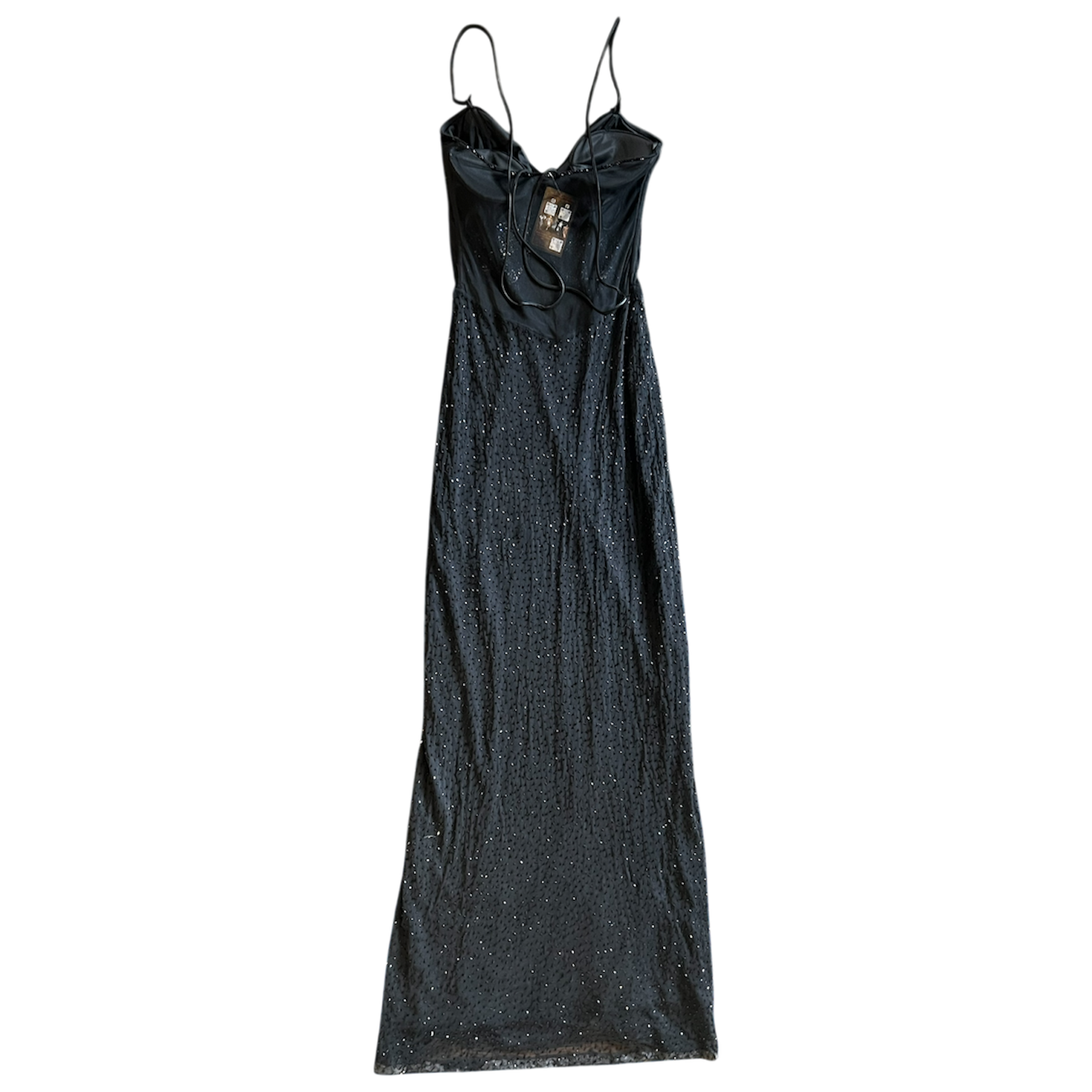 Beaded Butterfly Strappy Mesh Dress (S)