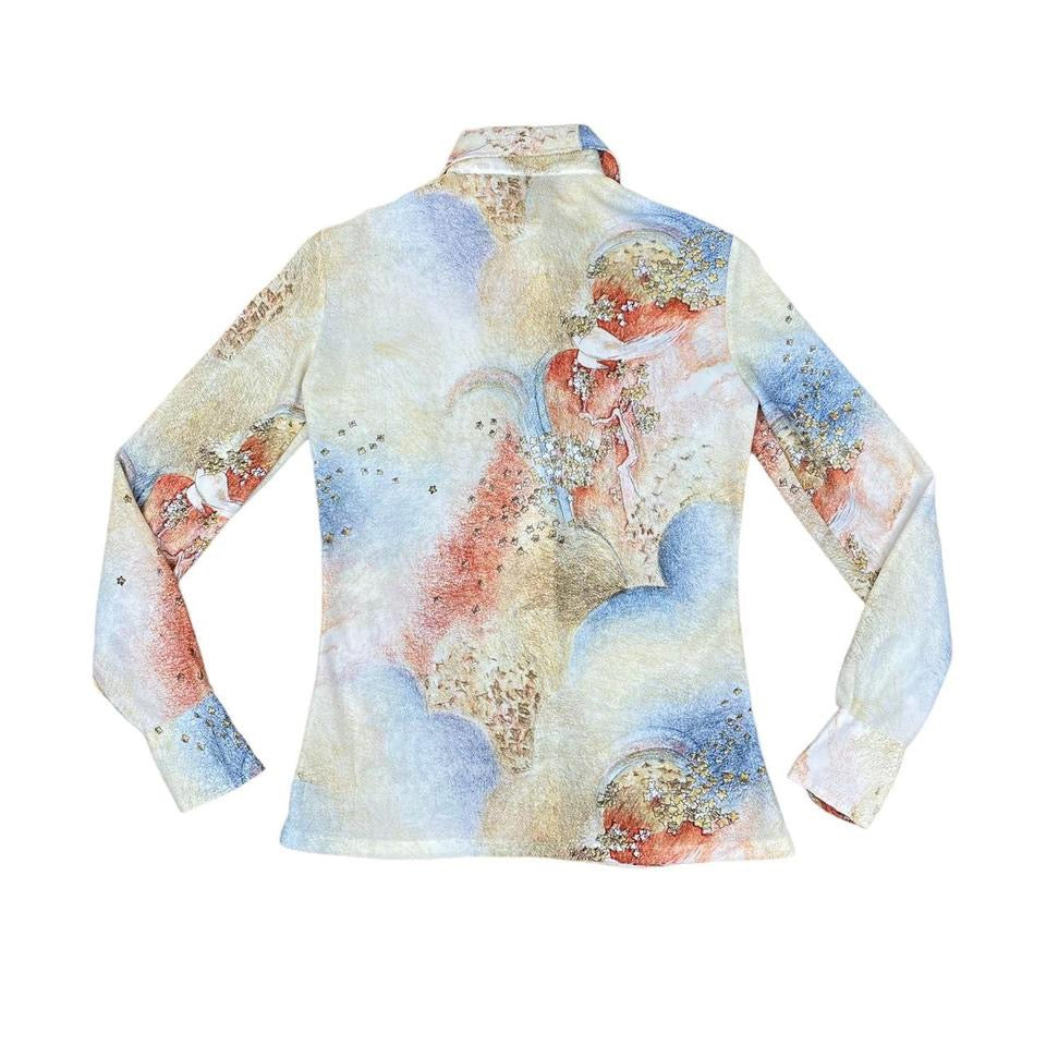 Vintage 70s Pucci Dagger Collar Blouse (Small)