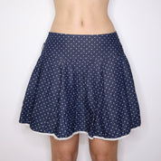 Y2K Italian Polka Dot Denim Mini Skirt (S)