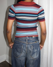 Y2K Morgan de Toi Ribbed Knit Top (S)