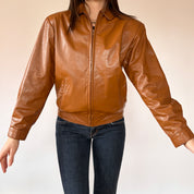 90s Cognac Leather Jacket (XS)