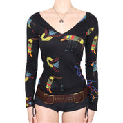 Y2K DESIGUAL Graphic Long Sleeve Tee (M)